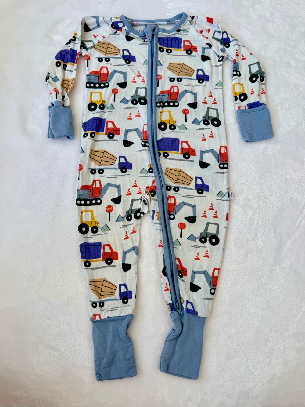Little Sleepies Construction Zippie (size 3-6M)